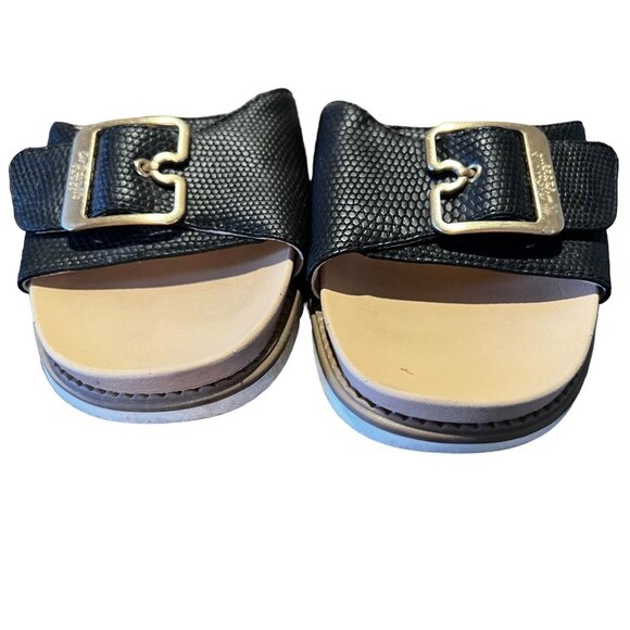 Dr. Scholl’s Women’s Size 9M Sandal Slip Ons Slide Wedge Textured Black - Picture 2 of 8